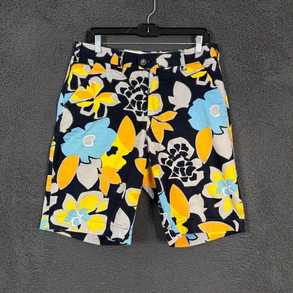 Loudmouth Golf Shorts Mens 32 Black Floral Print Golf Stretch Casual